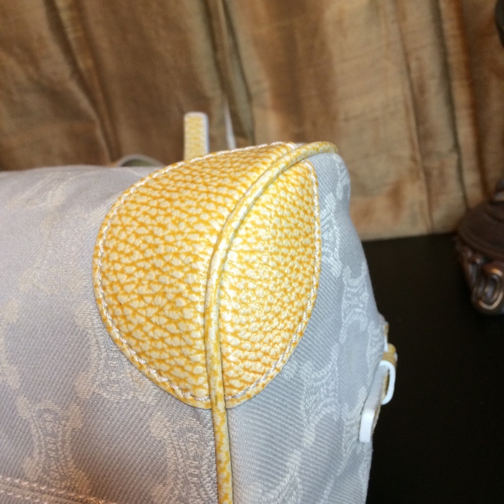 SOLD!!!! Celine Pale Blue Canvas w/Light Yellow Trim/Handle - Picture 9 of 15
